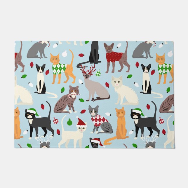 Kerstkatten Doormat Deurmat (Voorkant)