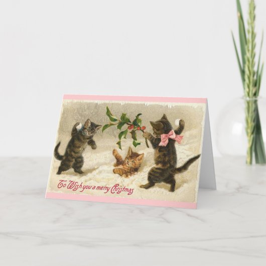 kerstkatten feestdagen kaart (Voorkant)