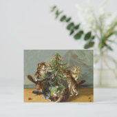 Kerstkatten Feestdagenkaart (Staand voorkant)