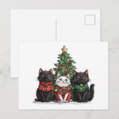 kerstkatten feestdagenkaart (Voorkant / Achterkant)