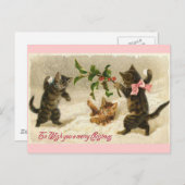 kerstkatten feestdagenkaart (Voorkant / Achterkant)