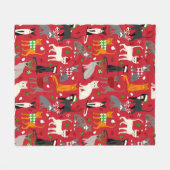 kerstkatten fleece deken (Voorkant (Horizontaal))