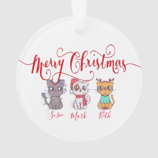 Kerstkatten gepersonaliseerd ornament (achterkant)