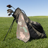 kerstkatten golfhanddoek (Groen)