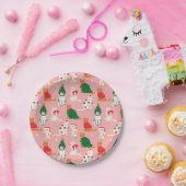 Kerstkatten in feestelijke kleding patroon papieren bordje (Feest)