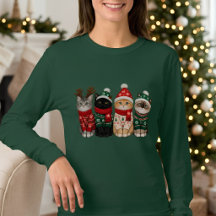Kerstkatten in Festive Truien Sweatshirt