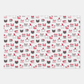 Kerstkatten in Petten Set van drie Inpakpapier Vel (Voorkant)