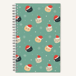 Kerstkatten in Santa Hats patroon Notitieboek