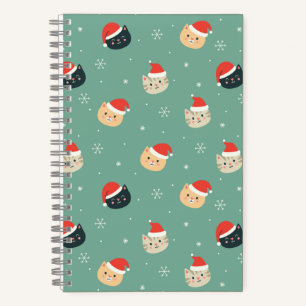 Kerstkatten in Santa Hats patroon Notitieboek