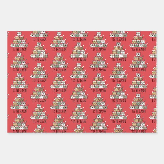 kerstkatten inpakpapier vel (Voorkant 2)