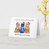 Kerstkatten Kaart (Gele Bloem)