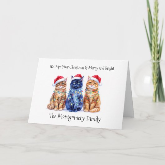 Kerstkatten Kaart (Voorkant)
