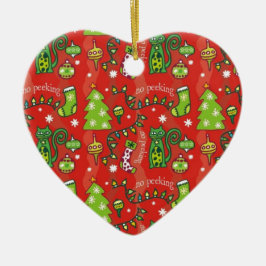 kerstkatten keramisch ornament