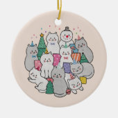 kerstkatten keramisch ornament (Voorkant)
