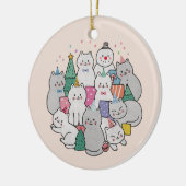 kerstkatten keramisch ornament (Links)
