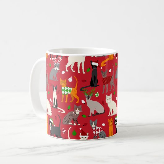 kerstkatten koffiemok (Voorkant links)