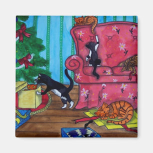 kerstkatten magneet
