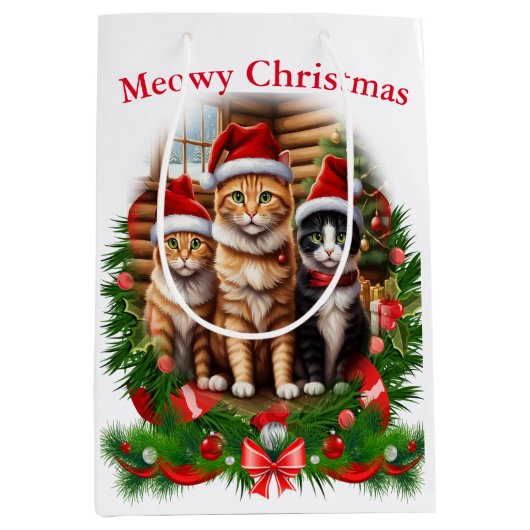 kerstkatten medium cadeauzakje (Voorkant)