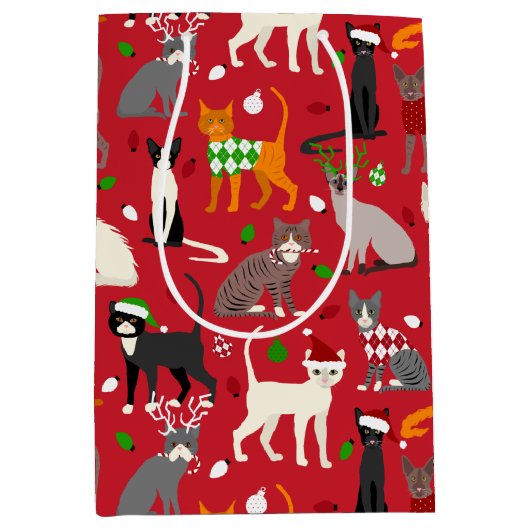 kerstkatten medium cadeauzakje (Voorkant)