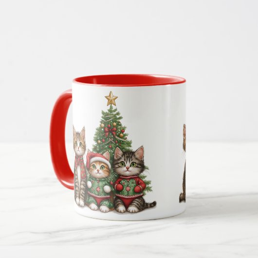 kerstkatten mok (Voorkant links)