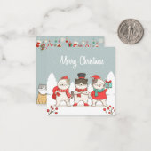 kerstkatten notitiekaartje (Voorkant / Achterkant in situ)