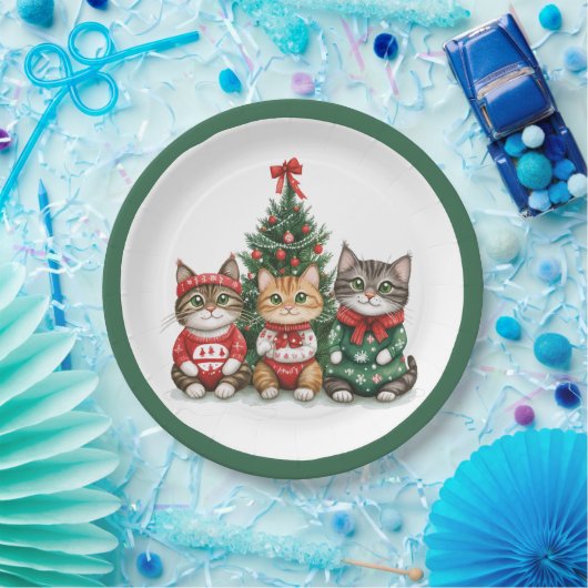 kerstkatten papieren bordje (Feest)