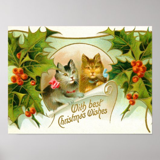 Kerstkatten Poster (Voorkant)