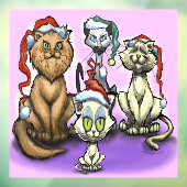 Kerstkatten Raamsticker (Vel 3)