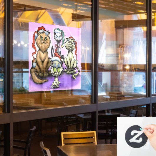 Kerstkatten Raamsticker (Restaurant Raam)