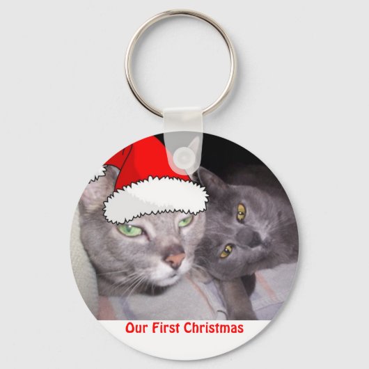kerstkatten sleutelhanger (Voorkant)