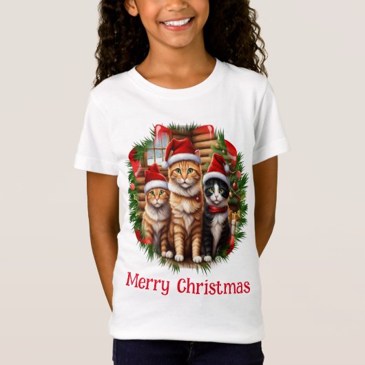 kerstkatten t-shirt (Voorkant)