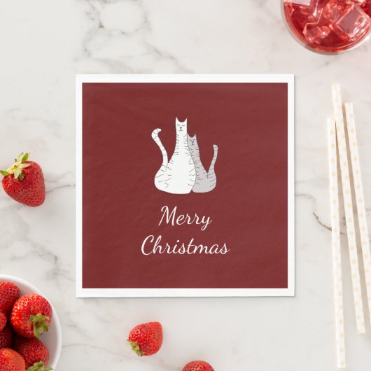 Kerstkatten tekenen Katten rood Servet (Insitu)