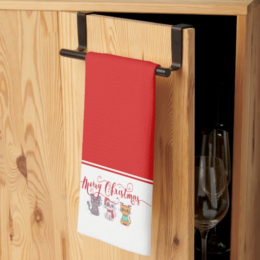 kerstkatten theedoek (Derde Gevouwen)