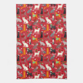 kerstkatten theedoek (Verticaal)