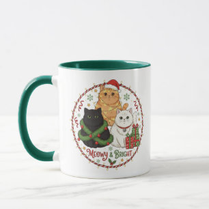Kerstkattenmok - Festieve Kerstkoffiekop Mok