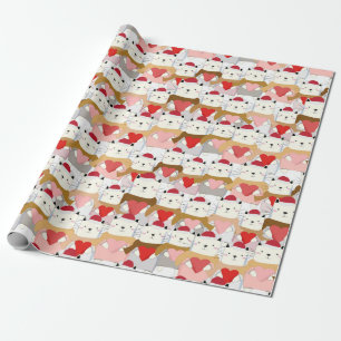 Kerstkattenpapier Cadeaupapier