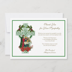 KerstKeltische KruisIers condoleances Dank u wel Bedankkaart