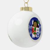 Kerstkeramisch Ornament, Elf Keramische Bal Ornament (Links)