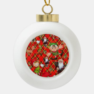 Kerstkeramisch Ornament, Elf Keramische Bal Ornament