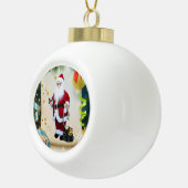 Kerstkeramisch Ornament, Kerstman Keramische Bal Ornament (Rechts)