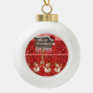 Kerstkeramisch Ornament, Snowman Keramische Bal Ornament