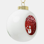 Kerstkeramisch Ornament, Snowman Keramische Bal Ornament (Links)