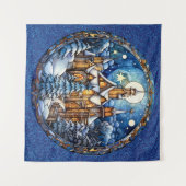 Kerstkerk Tapestry Wandkleed (Voorkant (horizontaal))