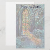 Kerstkerkkerk met Glas in lood raam Briefpapier (Voorkant / Achterkant)