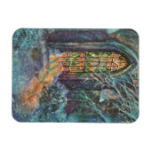 Kerstkerkkerk met Glas in lood raam Magneet (Horizontaal)