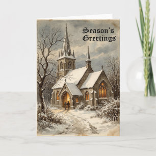 Kerstkerkscènekaart Kaart