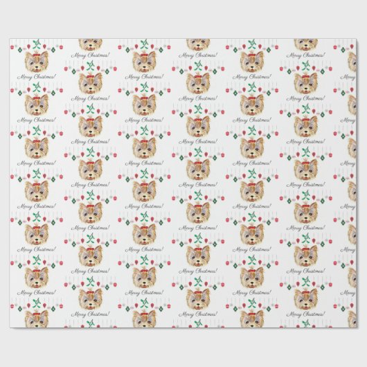 Kerstkerst Cadeaupapier (Vlak)