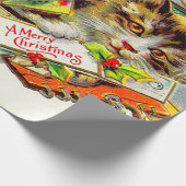  kerstkerst met kat cadeaupapier (Hoek)