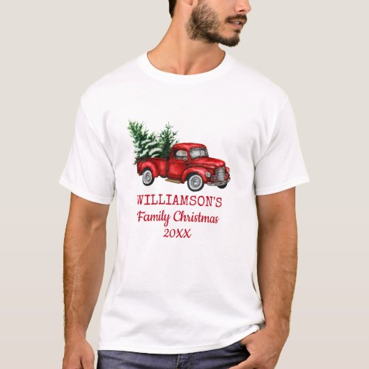  kerstkerst met Red Truck T-shirt (Voorkant)