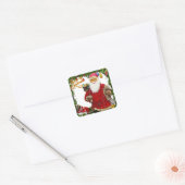  kerstkerst vierkante sticker (Envelop)